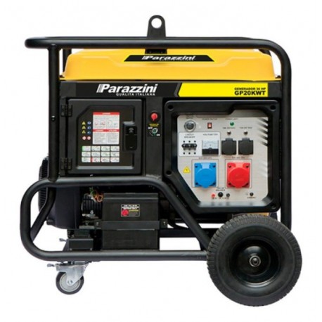 Parazzini GP20KWT Generador con motor a gasolina Bicilindrico 36Hp 20,000 Watts